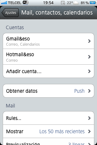 WebOS: Configurar Hotmail para recibir Push email.